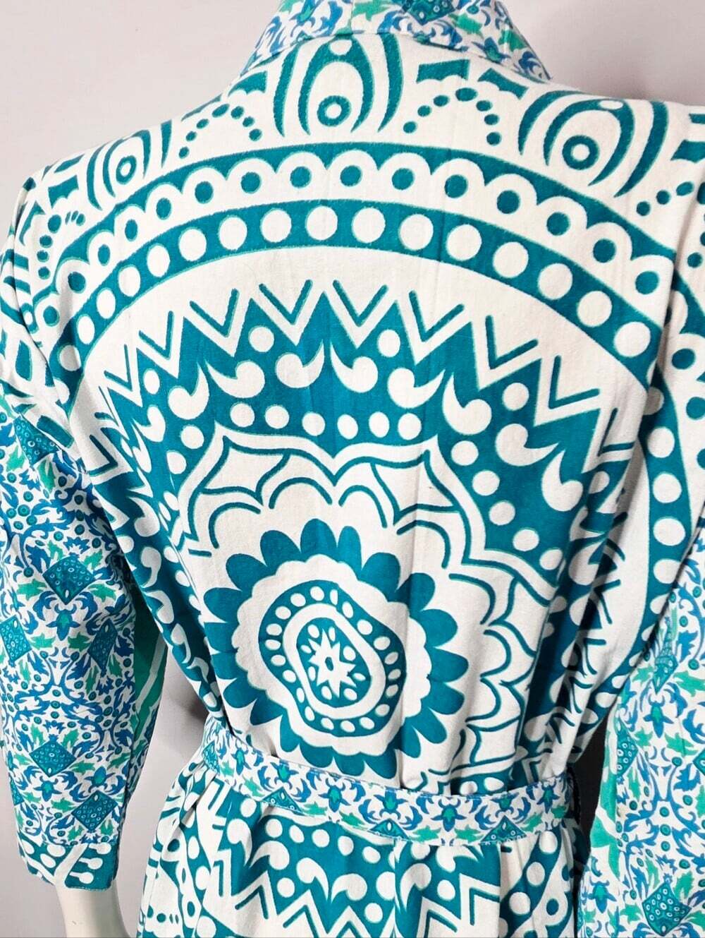 Turquoise Printed Kimono Robe - Women Intimates & Sleepwear - Picture 12 of 14